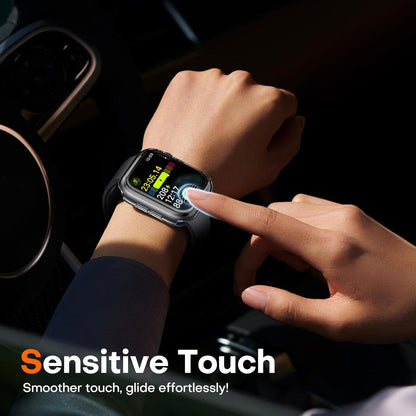 2 Pack Hard Case for Apple Watch Se/Se2/Se3/Series 6/5/4 44Mm, with PC Tempered Glass Screen Protector, Scristant Resistant, Overall Protection Slim Cover for Iwatch S6/S5/S4 44Mm, Clear