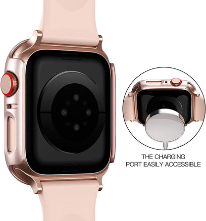 6 Pack Case for Apple Watch Series 9/8/7 45Mm Tempered Glass Screen Protector, Hard PC Ultra-Thin Scratch Resistant Full Protective Face Cover Bumper for Iwatch 45Mm Accessories